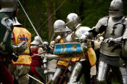 Ridders en voetvolk naar 